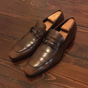 Authentic brown Ferragamos size 11 D leather